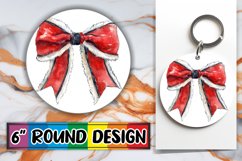 Vibrant Watercolor Bow Design PNG for Round Sublimation Product Image 1