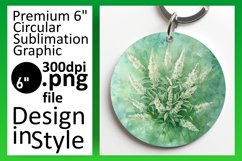 Floral Round Keychain Design Sublimation Product Image 1