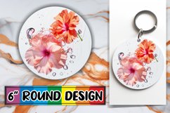 Lily Breeze: Round Sublimation Art Keychain PNG Product Image 1