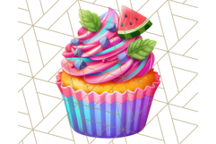 Bright Summer Cupcake PNG Clipart, Colorful Cupcakes Product Image 2