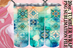JOYFUL WHISPERS 20oz TUMBLER WRAP, Watercolor Pattern Product Image 1