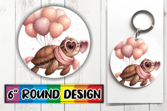Blissful Keychain Circle PNG Style, Turtle Product Image 1