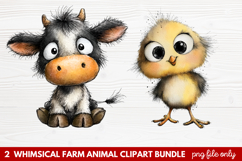 Whimsical Farm Animal Clipart | Cute Farm Animals PNG Set Product Image 1