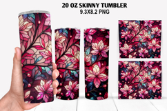 Flower Skinny Tumbler 20oz Wrap Design, Flowers Tumble PNG Product Image 1