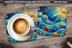 Summer Coaster Sublimation, Summer Coaster PNG Design Product Image 1