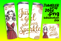 FRESH 20oz Tumbler Wrap for Personalization , Just A Girl Product Image 1