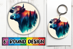 Whimsical Car Coaster Circle PNG, Animals Art Product Image 1