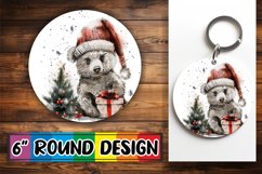 Festive Winter Animals Keychain Sublimation Product Image 1