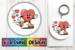 Enchanted Keychain Circle Design PNG, Valenines Heart Product Image 1