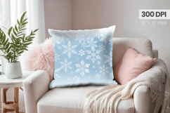 Winter Christmas Wonderland PNG Pillow, Winter Pillow Design Product Image 1