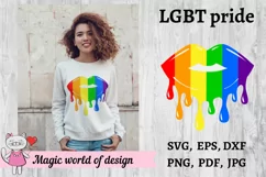 LGBT Rainbow Dripping Lips svg, Gay Pride svg for Cricut Product Image 4