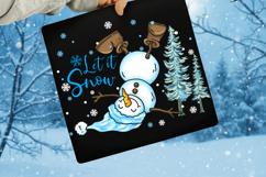 Blue Brushstroke Let It Snow PNG, Winter PNG, Blue Winter Product Image 3