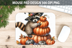 Watercolor Raccoon Mouse Pad Sublimation - Animal PNG Product Image 1