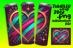 Sublimation-Ready 20oz Design , Heart Product Image 1