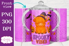 Spooky vibes sippy cup sublimation, Halloween sippy cup PNG Product Image 1