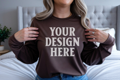 Dark Chocolate Gildan 18500 Hoodie Mockup, G18000 Hoodie Mod Product Image 1