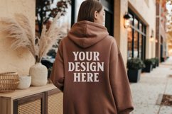 Dark Chocolate Gildan 18500 Hoodie Sweatshirt Mockup, 185 mo Product Image 1