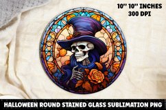 Halloween Stained Glass Sublimation PNG | Skull | Ghost Product Image 1