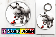 Bright Round Keychain Sublimation, Cute Animals Product Image 1