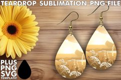 Springtime Teardrop Earring Sublimation Scenic Landscape Product Image 1