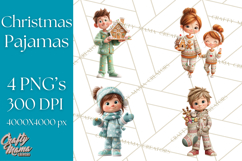 Christmas Pajamas Clipart PNG, Holiday PJ Illustration Product Image 1