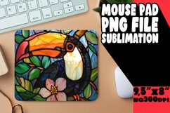 Elegant Birds Stained Glass Mouse Pad Design Product Image 1