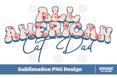 American Cat Mama Papa 4th of July USA Paw DTF PNG Bundle Product Image 5