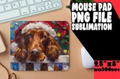 Festive Sublimation Mouse Pad Winter Peeking Dog Art Product Image 1