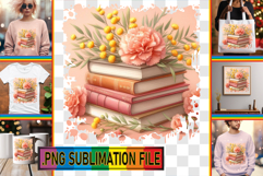 Stylish PNG Art for TSHIRTS, Book and flower Product Image 1