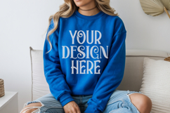 Royal Gildan 18000 Mockup, Sweatshirt Crewneck Mockups Product Image 1