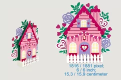 Valentine's Cottage Card Valentine's Day Card SVG 3D Papercu Product Image 2