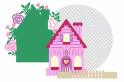 Valentine's Cottage Card Valentine's Day Card SVG 3D Papercu Product Image 4