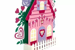 Valentine's Cottage Card Valentine's Day Card SVG 3D Papercu Product Image 5