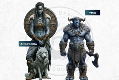 Viking Mythology Giants Clipart Set. Norse Jotunns Product Image 10