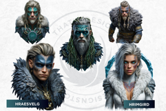 Viking Mythology Giants Clipart Set. Norse Jotunns Product Image 12