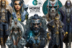 Viking Mythology Giants Clipart Set. Norse Jotunns Product Image 1