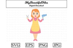 hairdresser SVG - Cute job SVG, EPS, PNG and JPG Product Image 1
