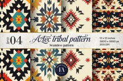 Bright Aztec Tribal Digital paper, Tribal Ethnic pattern Product Image 1