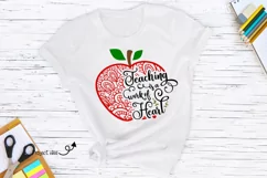Teaching is a work of heart apple. SVG / PNG / DXF / PNG Product Image 3