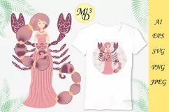 Zodiac sign Scorpio. Woman in a dress with braids Product Image 2