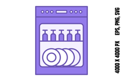 Colored Dishwasher Icon Product Image 1