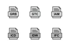 Set Of File Formats Icons Product Image 1