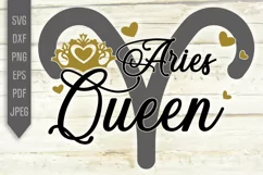 Aries Queen Svg. Zodiac Sign Birthday. Horoscope dxf, png Product Image 2