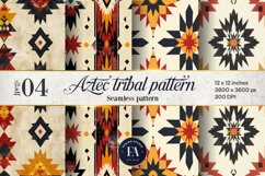 Bright Aztec Tribal Digital paper, Tribal Ethnic pattern Product Image 1