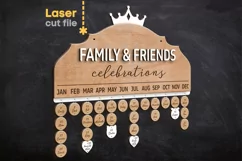Family & Friends Calendar SVG laser cut file for Glowforge Product Image 1