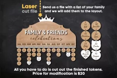 Family & Friends Calendar SVG laser cut file for Glowforge Product Image 2