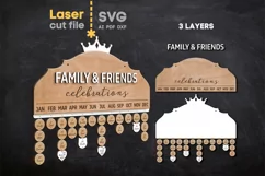 Family & Friends Calendar SVG laser cut file for Glowforge Product Image 3