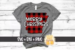 Arkansas - Buffalo Plaid State - SVG PNG DXF Cut Files Product Image 1