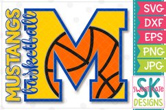 M Mustangs Basketball SVG DXF EPS PNG JPG Product Image 3