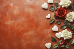 Valentine Flat Lay Background PNG, Romantic Background Product Image 1
